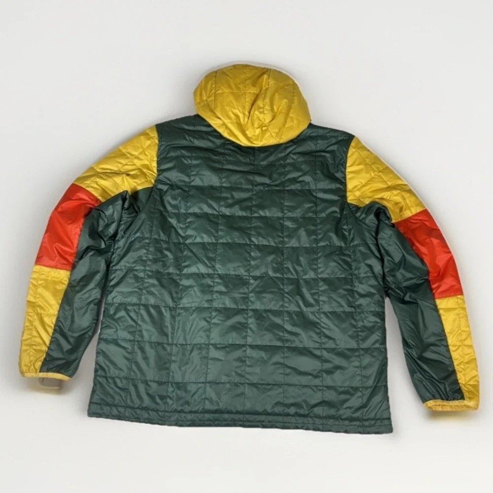Nike Hooded Puffer Ski Jacket Mens Large‎ Color Block Green Yellow Red Full Zip - Picture 3 of 15
